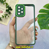 قاب گوشی Galaxy A32 4G سامسونگ متال کیس Metal پشت طلق شفاف شیشه ای محافظ لنزدار سبز تیره کد 1353