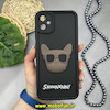 قاب گوشی Galaxy A05 سامسونگ طرح سیلیکونی Solid عروسکی برجسته محافظ لنزدار طرح سگ بولداگ جنتلمن مشکی قهوه ای کد 10018