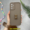 قاب گوشی Galaxy A14 سامسونگ طرح سیلیکونی Solid عروسکی خرسی جیر نگین دار بند دار پام پام محافظ لنزدار قهوه ای کد 10040