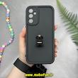 قاب گوشی Galaxy A24 4G سامسونگ طرح سیلیکونی Solid عروسکی خرسی جیر نگین دار بند دار پام پام محافظ لنزدار مشکی کد 10080