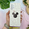 قاب گوشی Galaxy A32 4G سامسونگ طرح سیلیکونی فانتزی محافظ لنز دار دارای آویز بند سیلیکونی طرح میکی موس سفید کد 10101