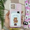 قاب گوشی iPhone 12 آیفون ژله ای جاکارتی دار محافظ لنز دار کپسولی به همراه بند آویز خرس تدی کد 10368