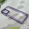 قاب گوشی Galaxy A14 سامسونگ اورجینال LUCKY CASE طرح طلقی شیشه ای شفاف کپسولی دکمه کرومی بنفش کد 10522