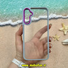 قاب گوشی Galaxy A34 سامسونگ اورجینال متال کیس Metal طرح پشت طلق شفاف دور سیلیکونی آبی کد 10579