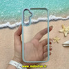 قاب گوشی Galaxy A34 سامسونگ اورجینال متال کیس Metal طرح پشت طلق شفاف دور سیلیکونی آبی کد 10580