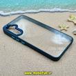 قاب گوشی Galaxy A34 سامسونگ اورجینال متال کیس Metal طرح پشت طلق شفاف دور سیلیکونی سرمه ای کد 10581