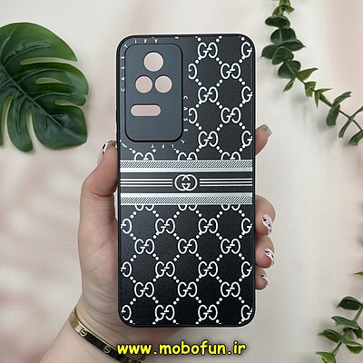 قاب گوشی Poco F4 - Redmi K40S شیائومی پشت گلس آینه ای CASETIFY طرح لاکچری گوچی GUCCI محافظ لنزدار مشکی کد 20119