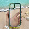 قاب گوشی iPhone 11 Pro Max آیفون اورجینال متال کیس Metal طرح پشت طلق شفاف دور سیلیکونی سبز کد 10647