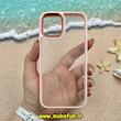 قاب گوشی iPhone 12 - iPhone 12 Pro آیفون اورجینال متال کیس Metal طرح پشت طلق شفاف دور سیلیکونی گلبهی کد 10652