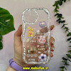 قاب گوشی iPhone 13 آیفون اورجینال ژله ای اکلیلی شفاف عروسکی برجسته محافظ لنز دار کد 10668