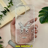 قاب گوشی iPhone 13 Pro Max آیفون لاکچری طلقی شفاف رزینی طرح شاین فلزی پروانه کد 10682