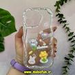 قاب گوشی iPhone 14 Pro Max آیفون اورجینال ژله ای اکلیلی شفاف عروسکی برجسته محافظ لنز دار کد 10697