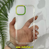 قاب گوشی iPhone 15 آیفون اورجینال LUCKY CASE طرح طلقی شیشه ای شفاف کپسولی دکمه کرومی سفید کد 10700
