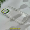 قاب گوشی iPhone 15 آیفون اورجینال LUCKY CASE طرح طلقی شیشه ای شفاف کپسولی دکمه کرومی سفید کد 10700