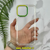 قاب گوشی iPhone 15 Pro Max آیفون اورجینال LUCKY CASE طرح طلقی شیشه ای شفاف کپسولی دکمه کرومی سفید کد 10704