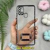 قاب گوشی Galaxy A21S سامسونگ طرح الکتروپلیتینگ ژله ای شفاف اورجینال طرح مگ سیف محافظ لنز دار مشکی کد 11020