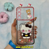 قاب گوشی Galaxy A25 سامسونگ شفاف ژله ای عروسکی برجسته جاکارتی دار محافظ لنز دار کپسولی طرح کیتی کد 11033