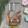 قاب گوشی Galaxy A54 سامسونگ طرح الکتروپلیتینگ ژله ای شفاف اورجینال طرح مگ سیف محافظ لنز دار نقره ای کد 11085
