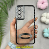 قاب گوشی Galaxy A54 سامسونگ طرح الکتروپلیتینگ ژله ای شفاف اورجینال طرح مگ سیف محافظ لنز دار مشکی کد 11086