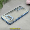 قاب گوشی Galaxy S21 FE سامسونگ طرح الکتروپلیتینگ ژله ای شفاف اورجینال طرح مگ سیف محافظ لنز دار آبی کد 11379