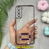 قاب گوشی Galaxy S21 FE سامسونگ طرح الکتروپلیتینگ ژله ای شفاف اورجینال طرح مگ سیف محافظ لنز دار بنفش کد 11380