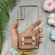 قاب گوشی Galaxy S21 FE سامسونگ طرح الکتروپلیتینگ ژله ای شفاف اورجینال طرح مگ سیف محافظ لنز دار طلایی کد 11381