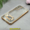 قاب گوشی Galaxy S21 FE سامسونگ طرح الکتروپلیتینگ ژله ای شفاف اورجینال طرح مگ سیف محافظ لنز دار طلایی کد 11381