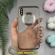 قاب گوشی iPhone X - iPhone XS آیفون طرح الکتروپلیتینگ ژله ای شفاف اورجینال طرح مگ سیف محافظ لنز دار طلایی کد 11149