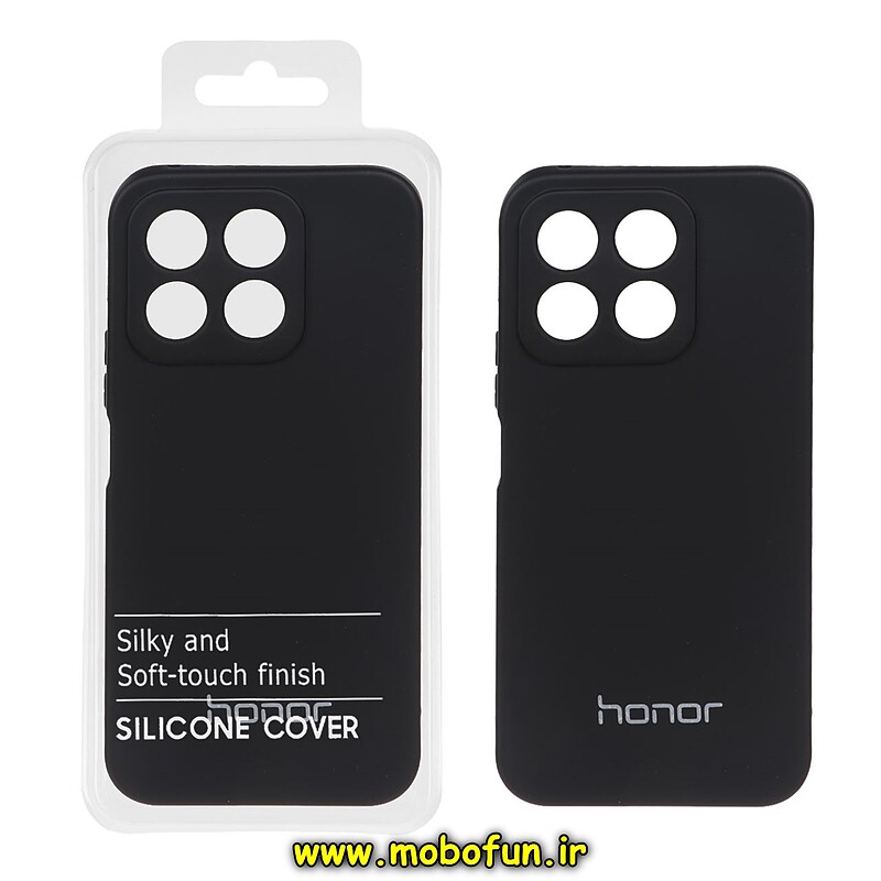 قاب گوشی Honor X8B آنر سیلیکونی جدید زیر بسته محافظ لنزدار مشکی کد 20411