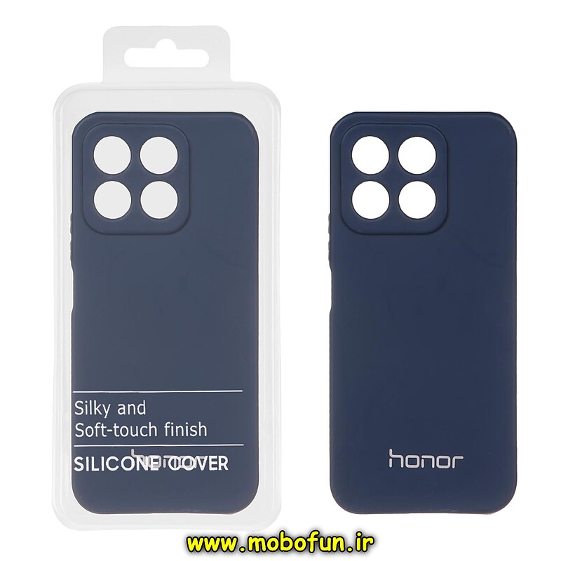 قاب گوشی Honor X8B آنر سیلیکونی جدید زیر بسته محافظ لنزدار سرمه ای کد 20412