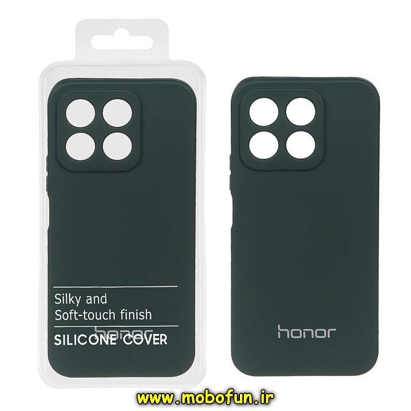 قاب گوشی Honor X8B آنر سیلیکونی جدید زیر بسته محافظ لنزدار سبز تیره کد 20413