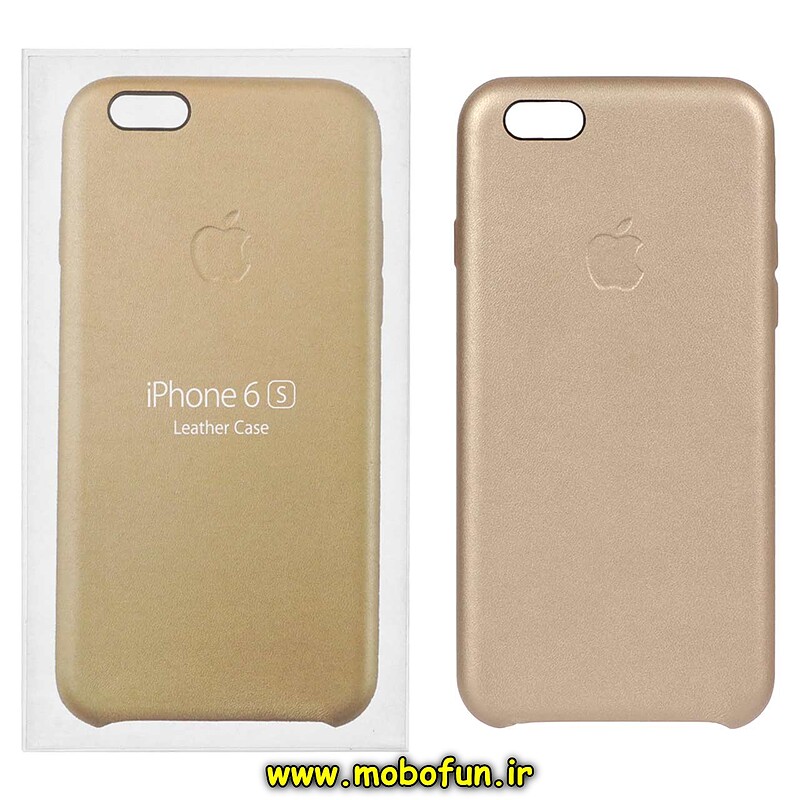 قاب گوشی iPhone 6 - iPhone 6s آیفون طرح چرمی اورجینال Lether Case زیرباز طلایی کد 20425