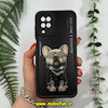قاب گوشی Galaxy A12 - Galaxy M12 سامسونگ طرح سیلیکونی Solid آینه ای محافظ لنزدار طرح سگ جنتلمن مشکی کد 11444