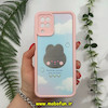 قاب گوشی Galaxy A12 - Galaxy M12 سامسونگ طرح سیلیکونی Solid آینه ای محافظ لنزدار طرح خرگوش صورتی کد 11448