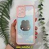 قاب گوشی Galaxy A13 4G سامسونگ طرح سیلیکونی Solid آینه ای محافظ لنزدار طرح خرگوش صورتی کد 11451