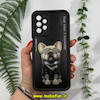 قاب گوشی Galaxy A13 4G سامسونگ طرح سیلیکونی Solid آینه ای محافظ لنزدار طرح سگ جنتلمن مشکی کد 11453