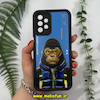قاب گوشی Galaxy A13 4G سامسونگ طرح سیلیکونی Solid آینه ای محافظ لنزدار طرح میمون آبی کد 11454