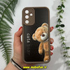 قاب گوشی Galaxy A15 سامسونگ طرح سیلیکونی Solid آینه ای محافظ لنزدار طرح تدی مشکی کد 11466