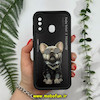 قاب گوشی Galaxy A20 - Galaxy A30 سامسونگ طرح سیلیکونی Solid آینه ای محافظ لنزدار طرح سگ جنتلمن مشکی کد 11478