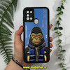 قاب گوشی Galaxy A21S سامسونگ طرح سیلیکونی Solid آینه ای محافظ لنزدار طرح میمون آبی کد 11484