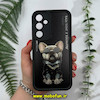 قاب گوشی Galaxy A35 سامسونگ طرح سیلیکونی Solid آینه ای محافظ لنزدار طرح سگ جنتلمن مشکی کد 11506