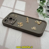 قاب گوشی iPhone 15 Pro Max آیفون طرح سیلیکونی Solid نگین دار برجسته محافظ لنزدار طرح پاپیون قهوه ای کد 11673