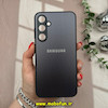 قاب گوشی Galaxy S23 FE سامسونگ پشت گلس آینه ای مات دو رنگ محافظ لنزدار مشکی خاکستری کد 11701
