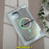 قاب گوشی iPhone 13 - iPhone 14 آیفون اورجینال نگین سواروسکی Q SERIES طرح مگ سیف نقره ای کد 11706