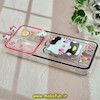 قاب گوشی Galaxy S23 FE سامسونگ شفاف ژله ای عروسکی برجسته جاکارتی دار محافظ لنز دار کپسولی طرح کیتی کد 11731