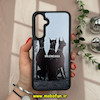 قاب گوشی Galaxy A55 سامسونگ طرح سیلیکونی Solid متالیک طرح دار فانتزی سگ سفید مشکی کد 11748