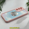قاب گوشی Galaxy A55 سامسونگ طرح سیلیکونی Solid آینه ای محافظ لنزدار طرح خرگوش صورتی کد 11531