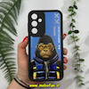 قاب گوشی Galaxy A55 سامسونگ طرح سیلیکونی Solid آینه ای محافظ لنزدار طرح میمون آبی کد 11537