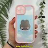 قاب گوشی iPhone 13 آیفون طرح سیلیکونی Solid آینه ای محافظ لنزدار طرح خرگوش صورتی کد 11542