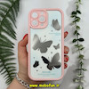 قاب گوشی iPhone 13 Pro Max آیفون طرح سیلیکونی Solid آینه ای محافظ لنزدار طرح پروانه سفید کد 11551